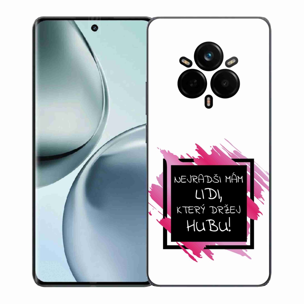 Gél borító mmCase a Realme 14 Pro 5G készülékhez - vicces szöveg 7 fekete és fehér háttérrel