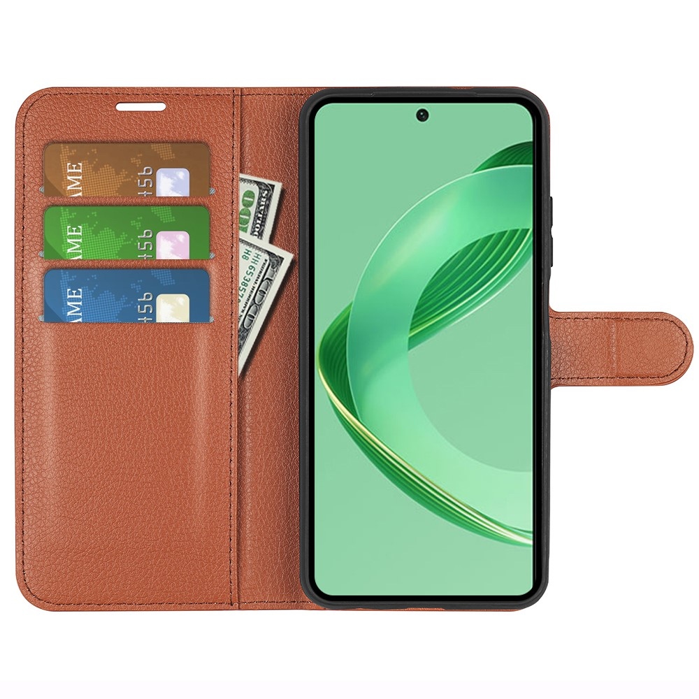 Litchi könyv tok Huawei Nova 12 SE-hez - barna
