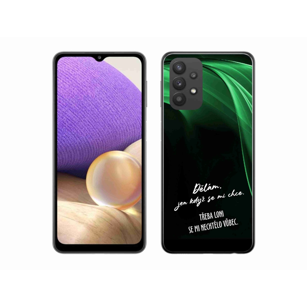 Gél borító mmCase Samsung Galaxy A32 5G - vicces szöveg 12 fekete háttér