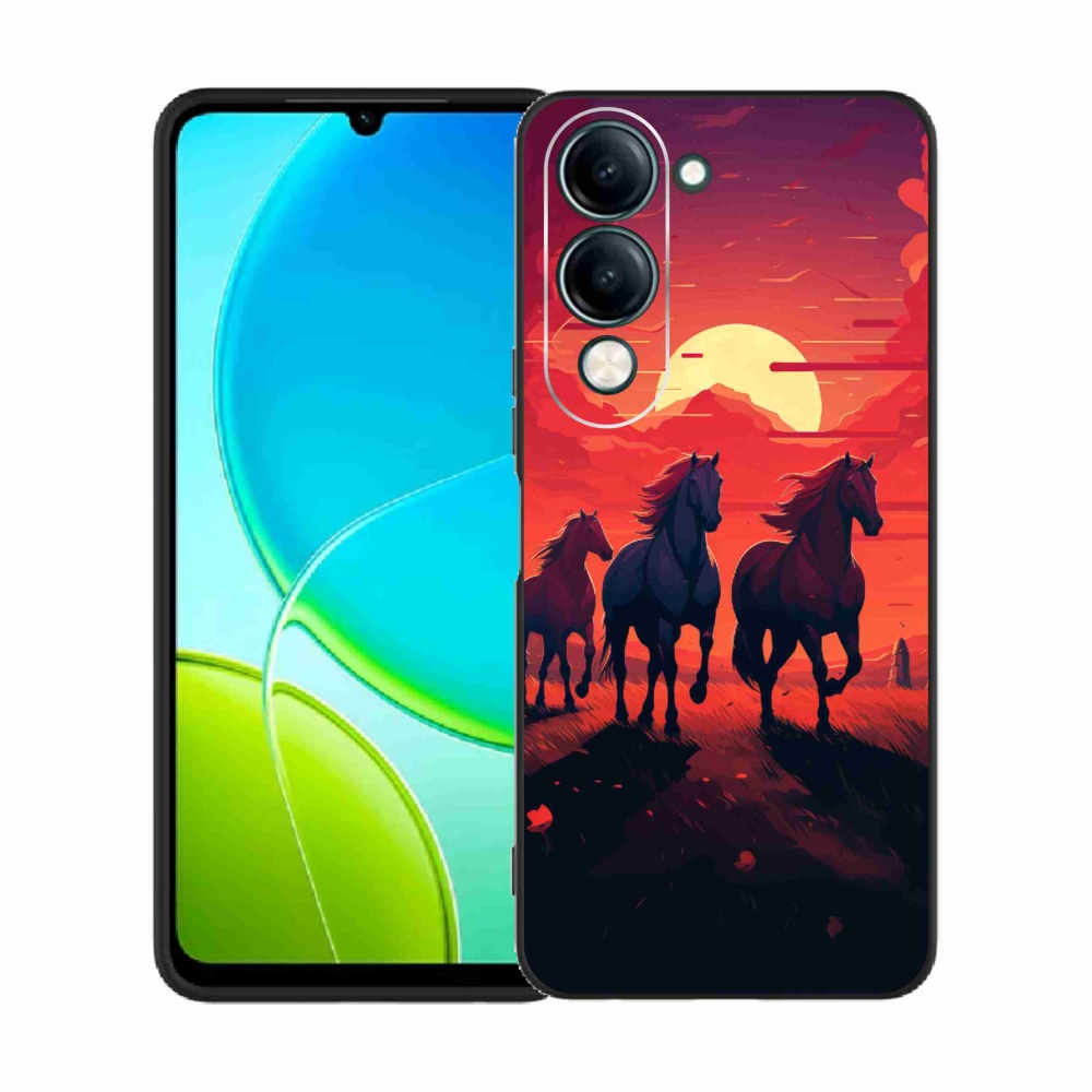 Gél borítás mmCase a Vivo Y29s 5G-n - lovak és naplemente