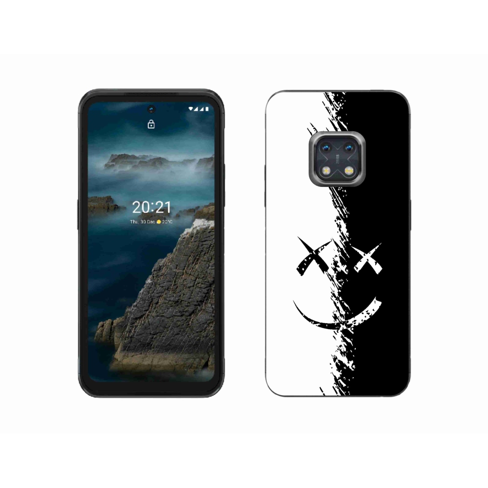 Zselés borítás mmCase a Nokia XR20 készülékhez - fekete-fehér mosolygó