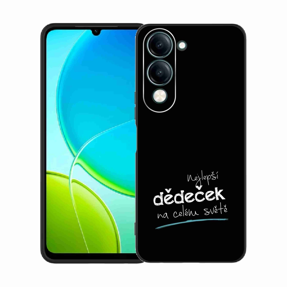 Gél borító mmCase a Vivo Y29s 5G-n - legjobb nagypapa 3 fekete háttérrel