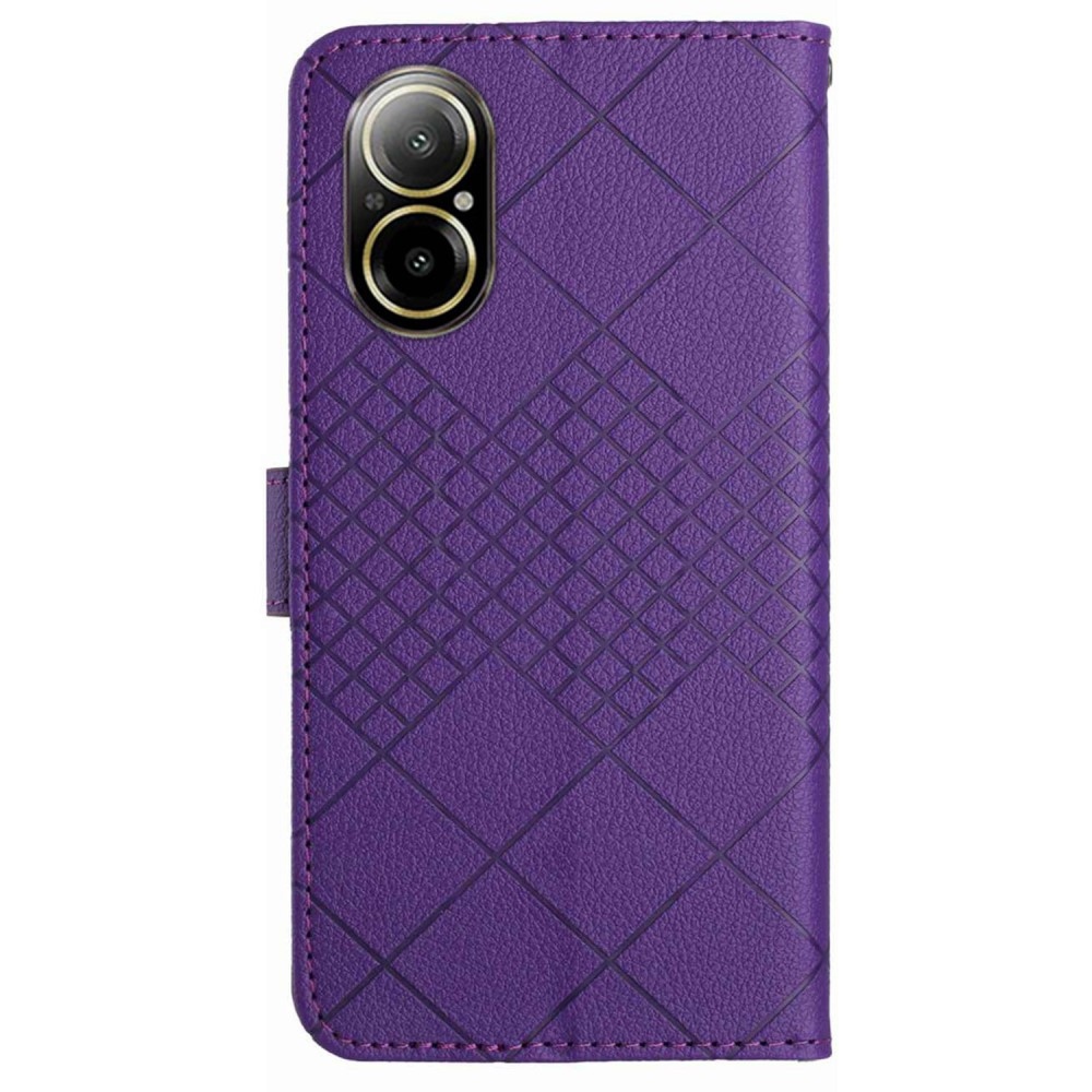 Textúrás könyvtáska mobiltelefonhoz Realme C67 - sötétlila