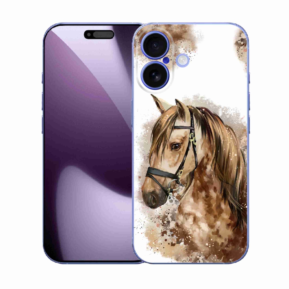 Zselés borítás mmCase iPhone 17 készülékhez - barna rajzfilm ló