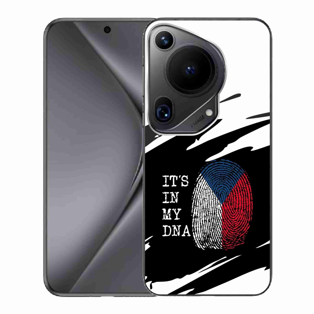 Gél borító mmCase a Huawei Pura 70 Ultra - zászló ujjlenyomat fekete és fehér háttérrel