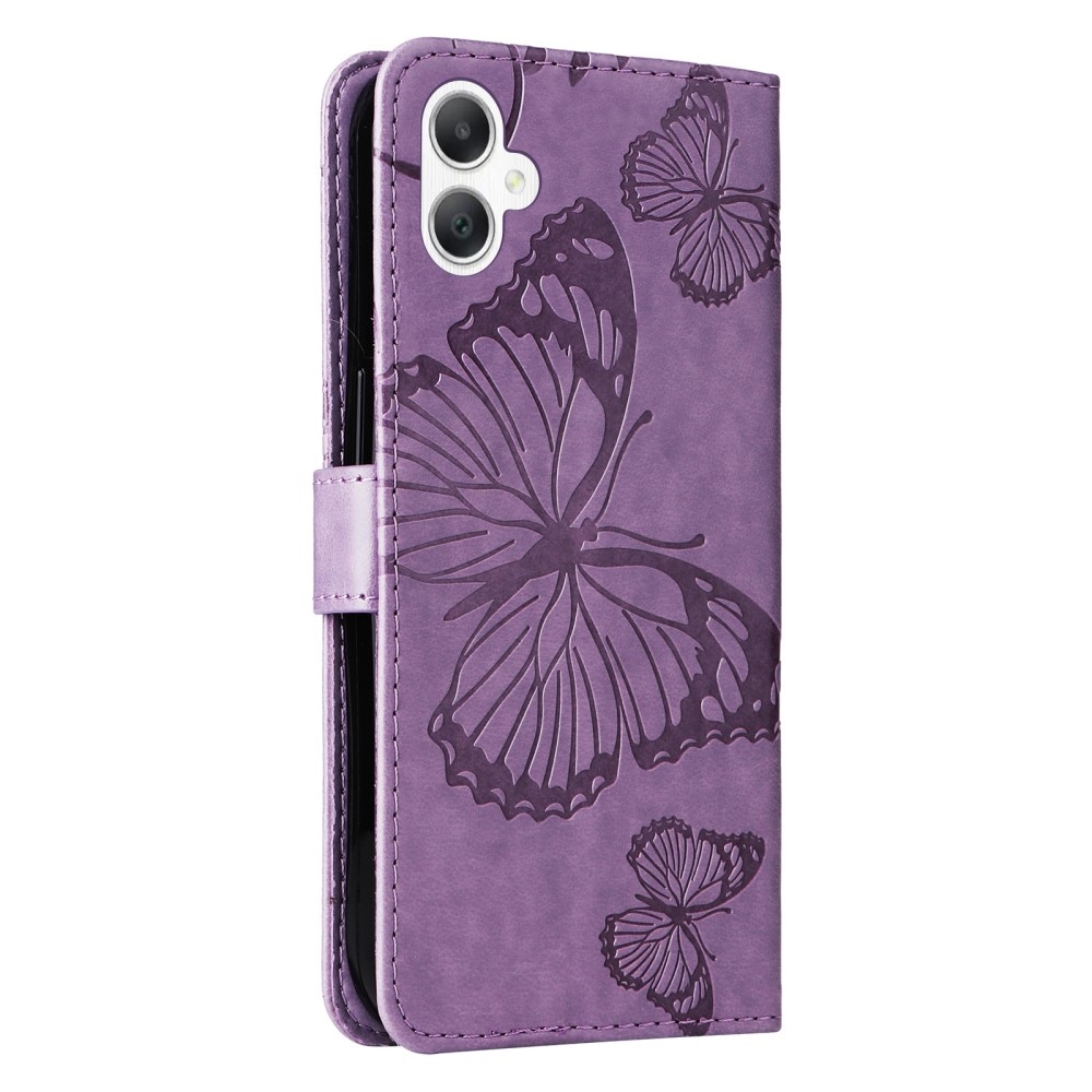 Nagy pillangó könyv tok Samsung Galaxy A06 4G-hez - lila