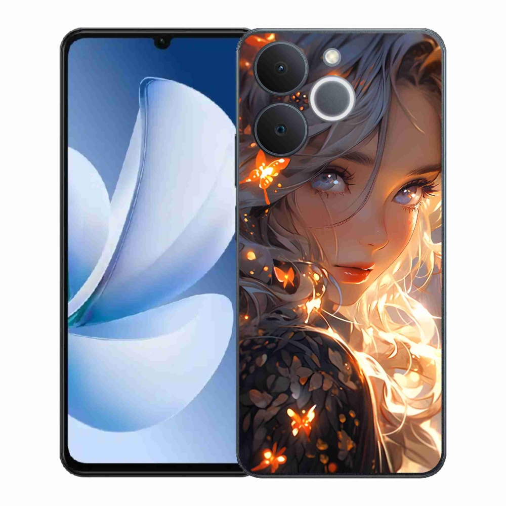 Gél borító mmCase a Realme Note 70T készülékhez - lány és pillangók