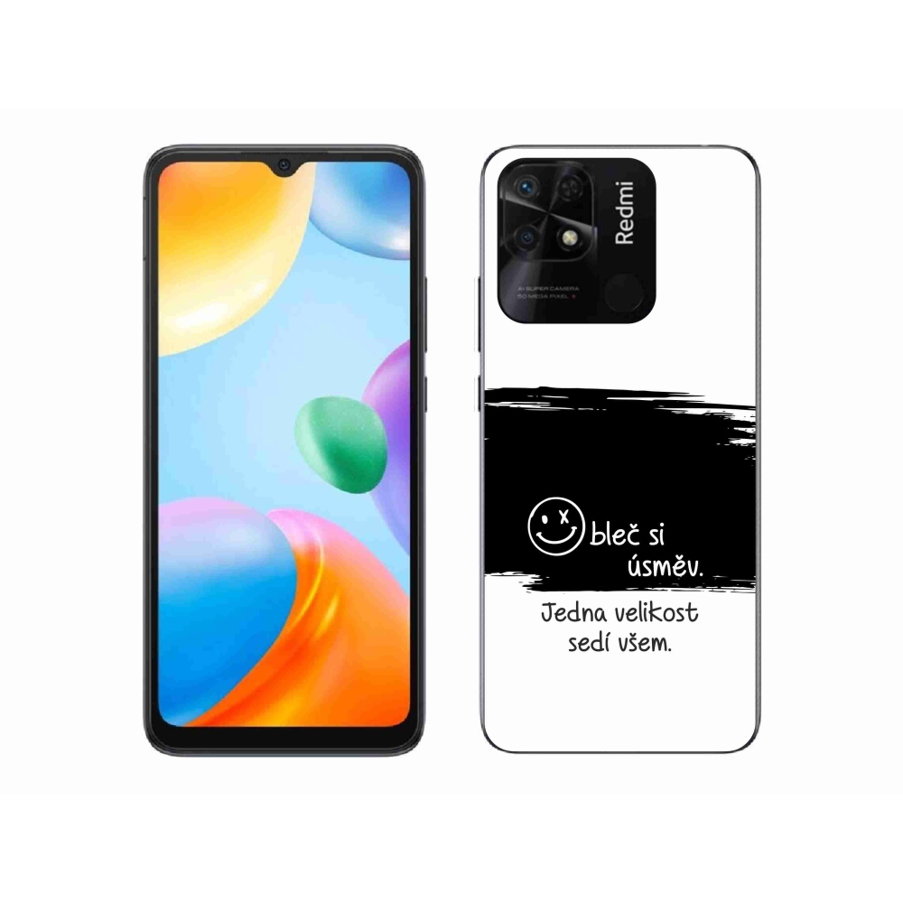 Gél borító mmCase a Xiaomi Redmi 10C-hez - vicces szöveg 8 fekete és fehér háttérrel