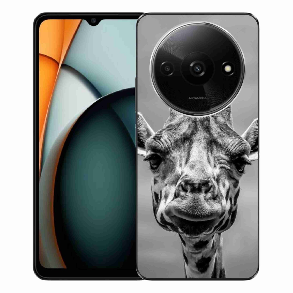 Gél borítás mmCase a Xiaomi Redmi A3-hoz - fekete-fehér zsiráf