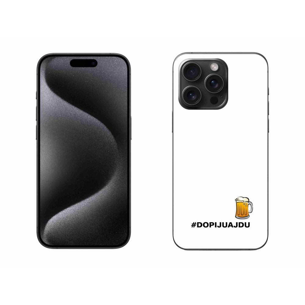 Gél borítás mmCase iPhone 15 Pro Max készülékhez - sör motívum 1 fehér háttér