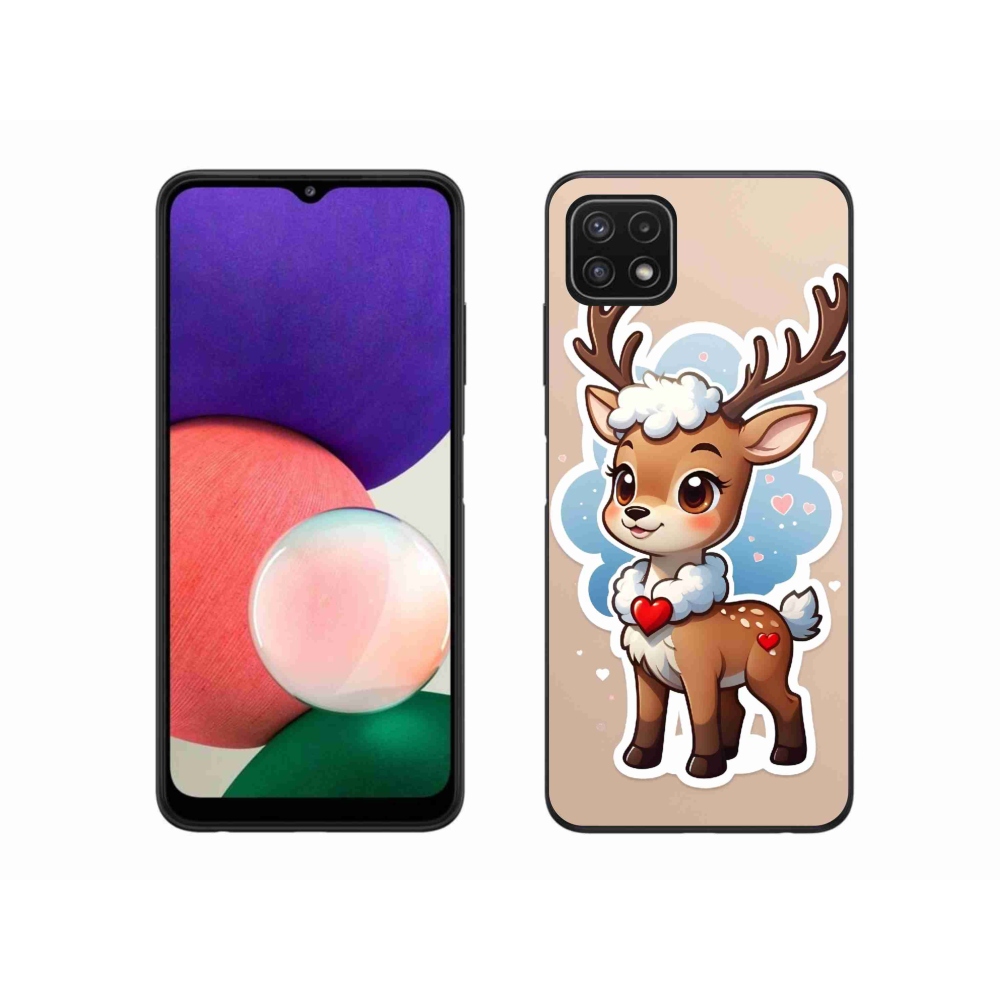 Zselés borítás mmCase Samsung Galaxy A22 5G - rajzfilm rénszarvashoz