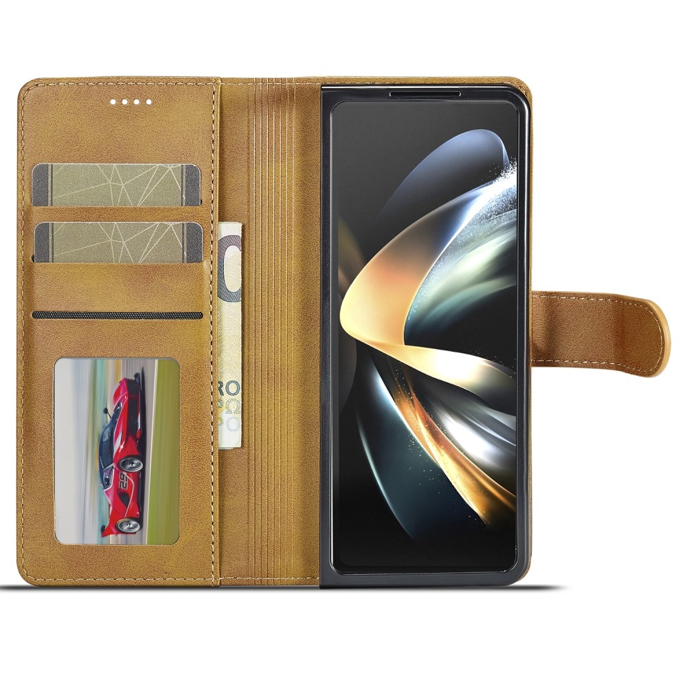 Imeeke könyvtáska Samsung Galaxy Z Fold5 5G - sárga