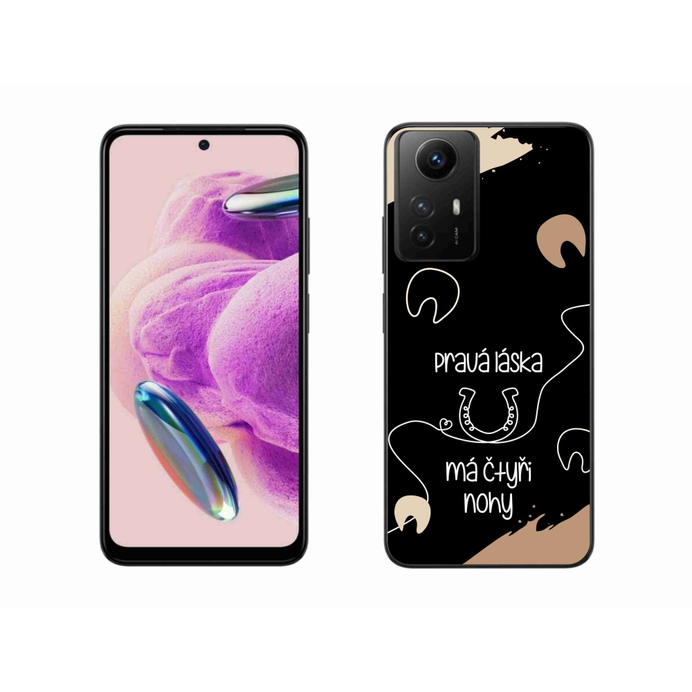 Gél borítás mmCase a Xiaomi Redmi Note 12S-hez - ló motívum fekete háttérrel