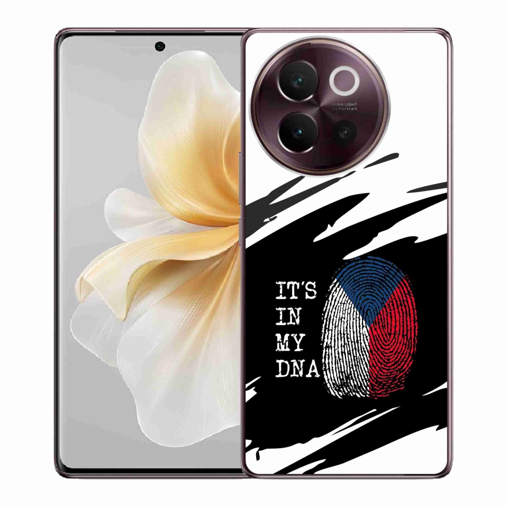 Gél borító mmCase a Vivo V40 Lite 5G-n - zászlós ujjlenyomat fekete és fehér háttérrel