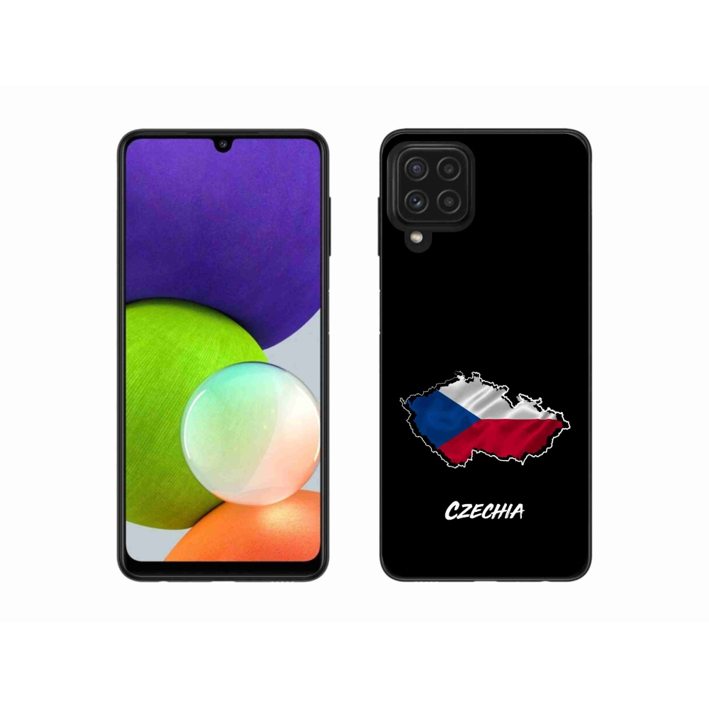 Gél borítás mmCase Samsung Galaxy A22 4G - Csehország fekete háttérrel