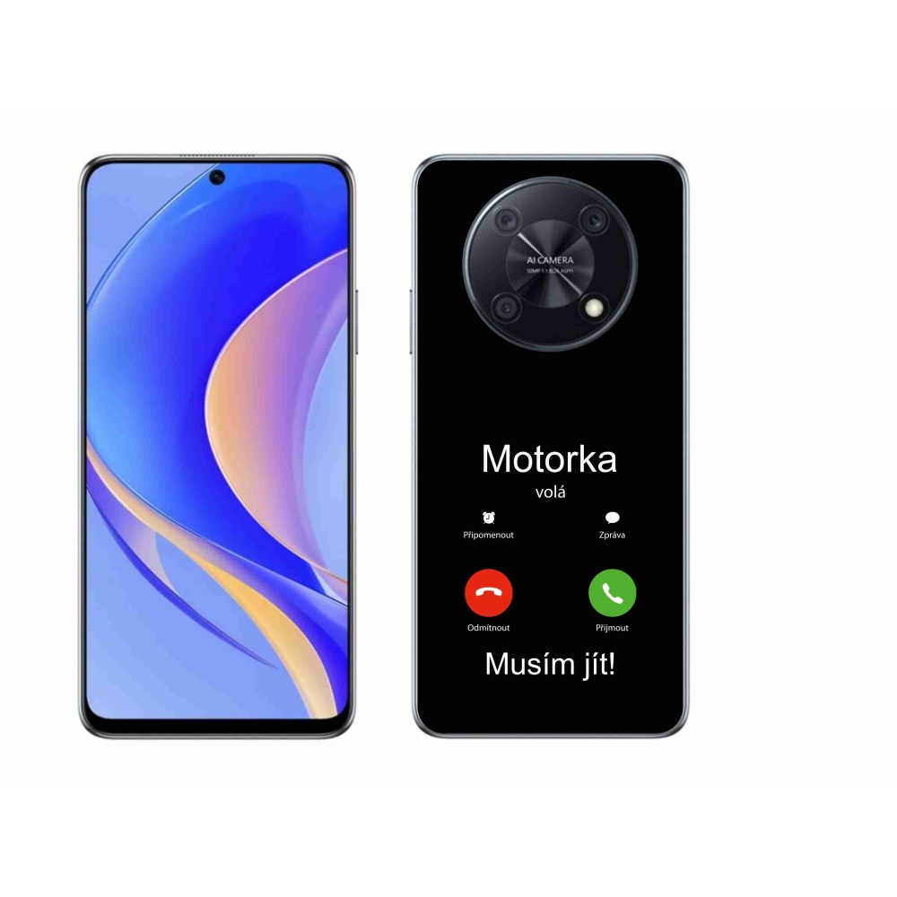 Gél borító mmCase a Huawei Nova Y90-en - motoros hívások fekete háttérrel