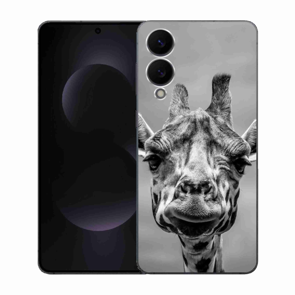 Zselés borítás mmCase Samsung Galaxy S25 Edge készülékhez - fekete-fehér zsiráf