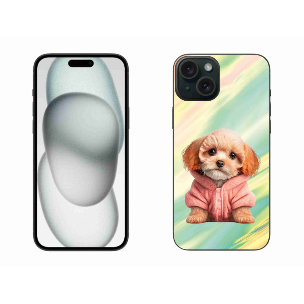 Gél borítás mmCase iPhone 15 Plus készülékhez - pulóveres kiskutya