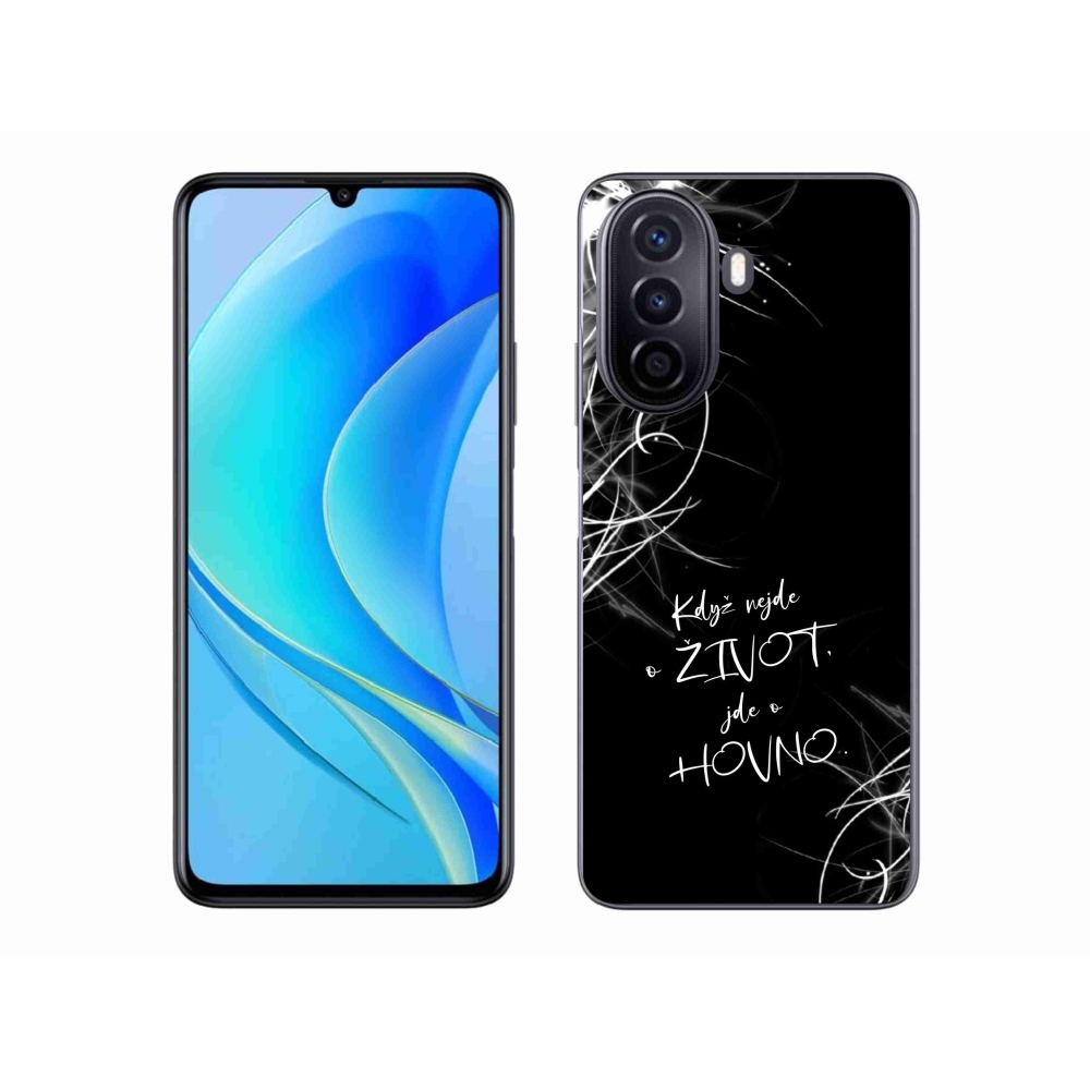 Gél borító mmCase a Huawei Nova Y70 készülékhez - vicces szöveg 16 fekete háttér