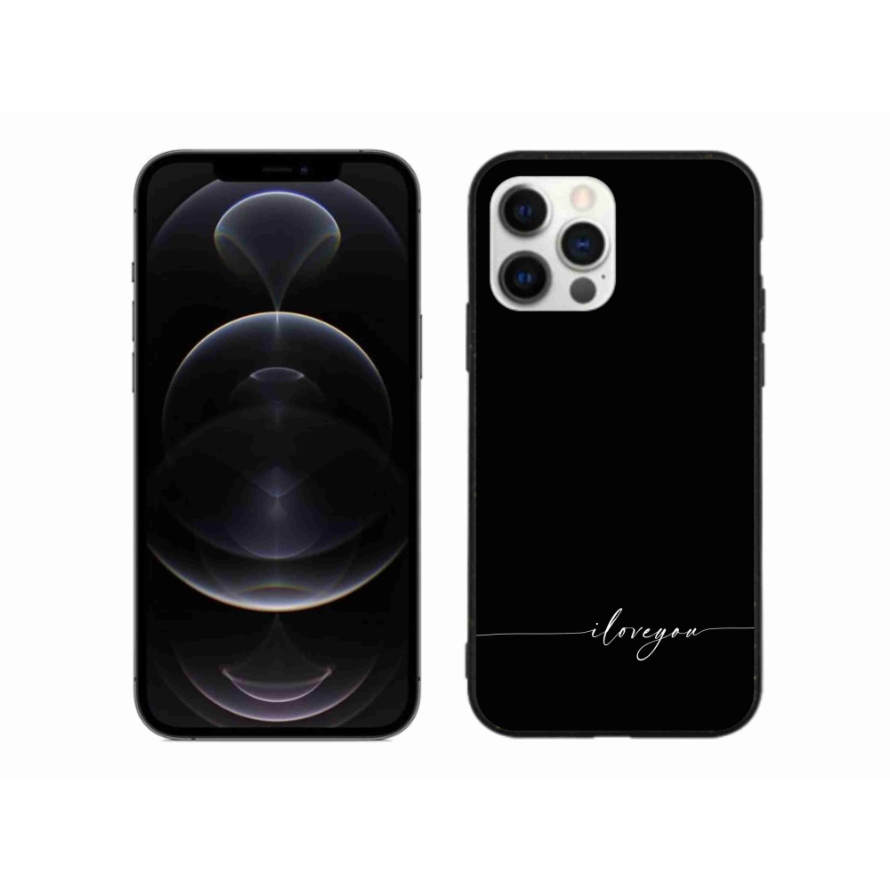 Gél borítás mmCase iPhone 12 Pro Max készülékhez - Szeretlek fekete háttérrel