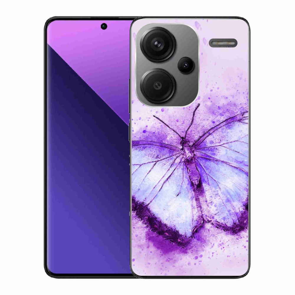 Gél borítás mmCase a Xiaomi Redmi Note 13 Pro+ 5G számára - lila pillangó