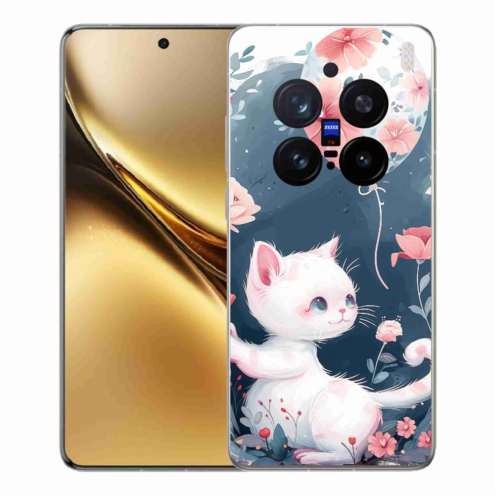 Zselés borítás mmCase a Vivo X200 Pro 5G készülékhez - cica lufival