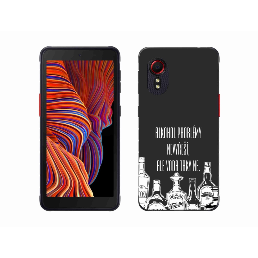 Gél borító mmCase Samsung Galaxy Xcover 5 készülékhez - vicces szöveg fekete háttérrel