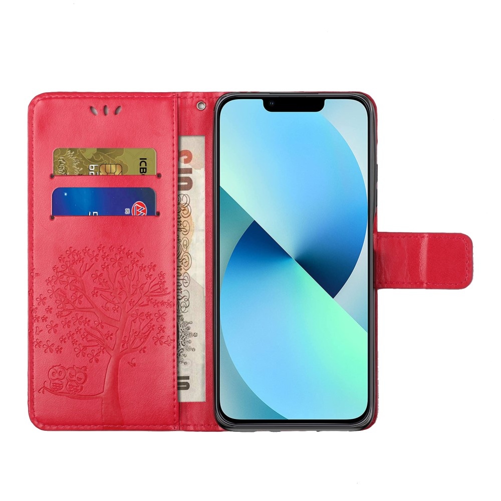 Fa könyv tok iPhone 15 Pro Max készülékhez - piros