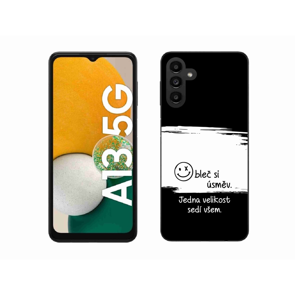 Gél borító mmCase Samsung Galaxy A13 5G - vicces szöveg 8 fekete és fehér háttérrel