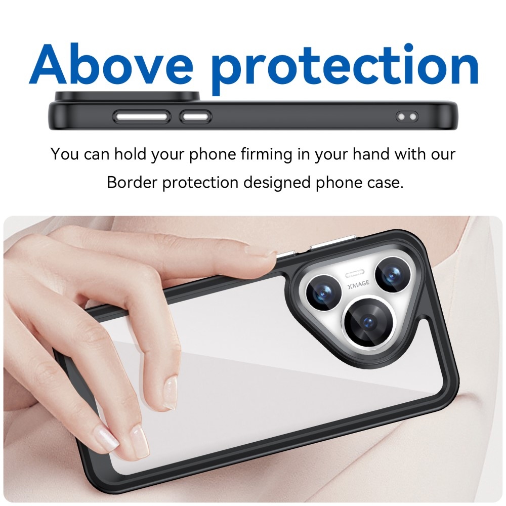 Gél tok fix hátlappal a Huawei Pura 70 készülékhez - fekete