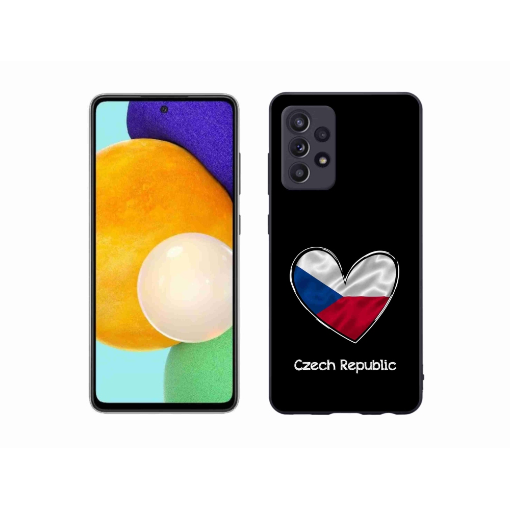Gél védőhuzat mmCase Samsung Galaxy A52/A52 5G - zászlós szív fekete háttérrel
