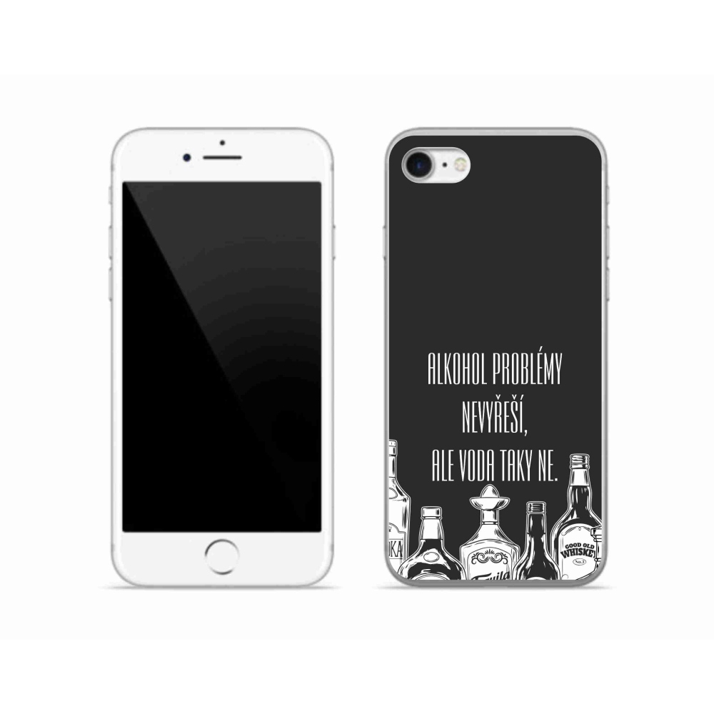 Gél borító mmCase iPhone SE (2020) - vicces szöveg fekete háttérrel