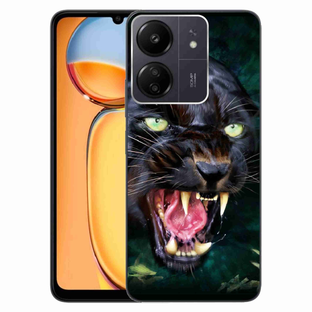 Gél borítás mmCase a Xiaomi Poco C65/Redmi 13C - dühös fekete párduchoz