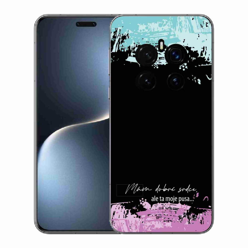 Gél borító mmCase a Honor Magic 7 Pro 5G készülékhez - vicces szöveg 3 fekete háttérrel