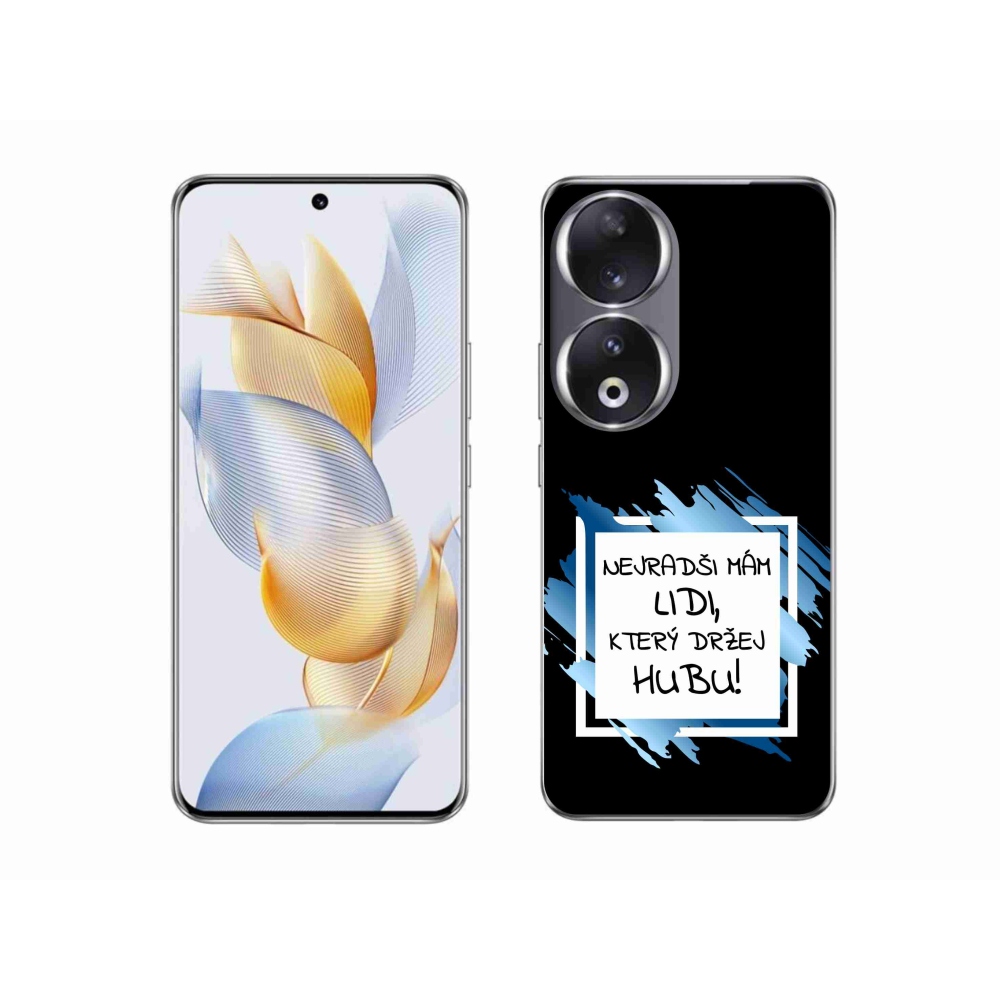 Gél borító mmCase a Honor 90-hez - vicces szöveg 7 fehér és fekete háttérrel