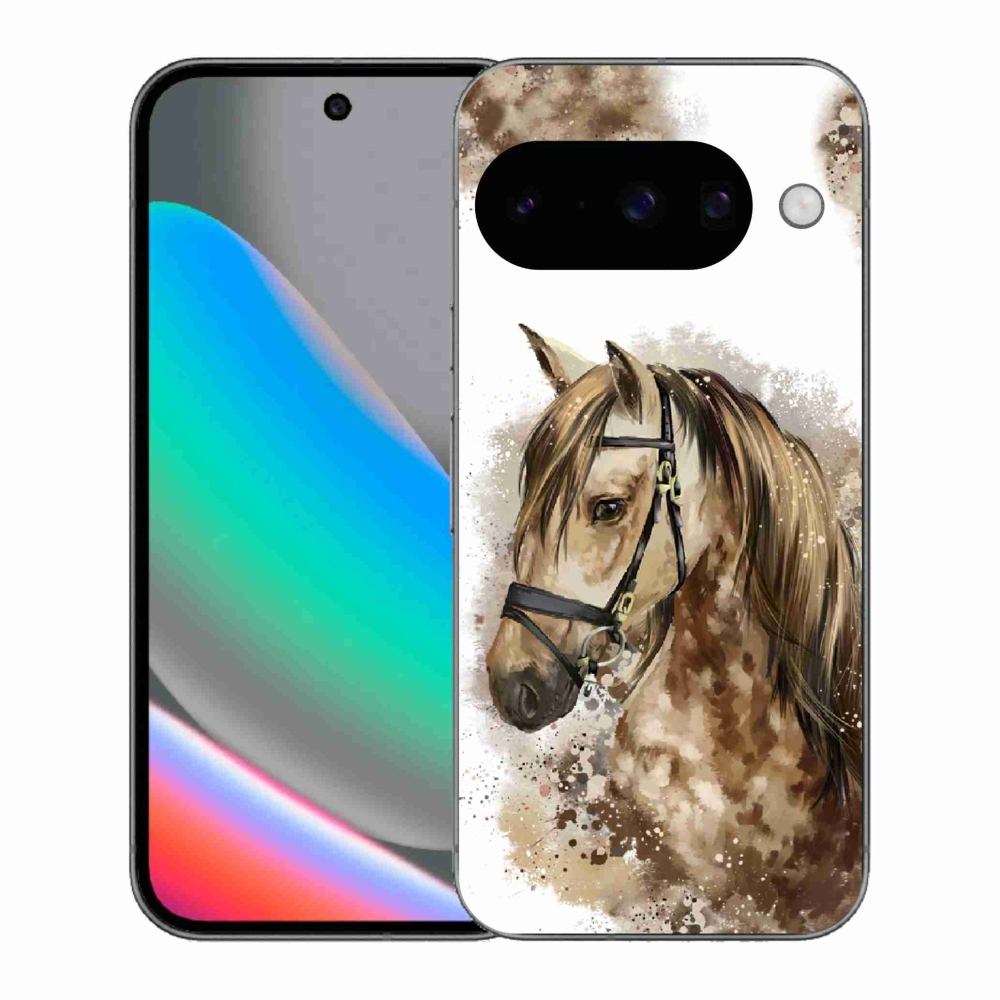 Gél borítás mmCase a Google Pixel 10 számára - barna rajzfilm ló
