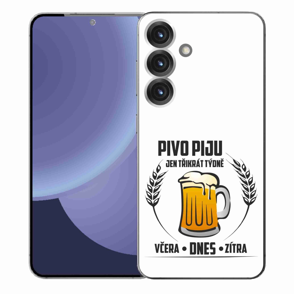 Gél borítás mmCase Samsung Galaxy S25+ készülékhez - sör motívum fehér alapon