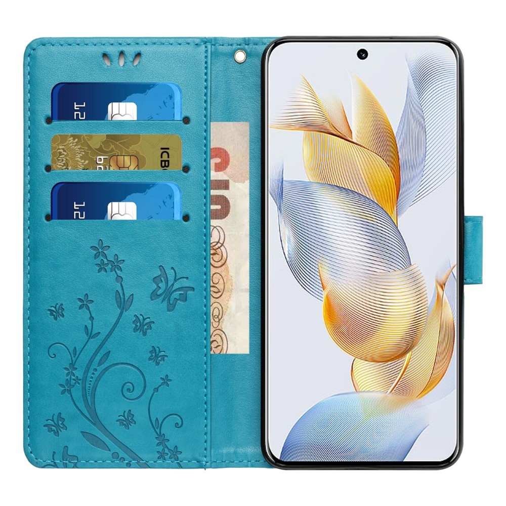 Virágok könyvtáska Honor 90 - kék
