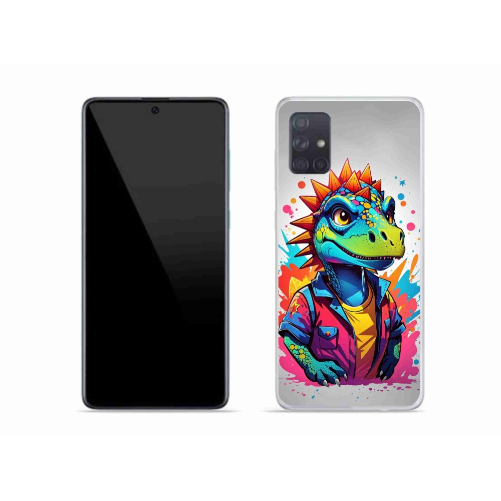 Zselés borítás mmCase Samsung Galaxy A51 készülékhez - színes dinoszaurusz