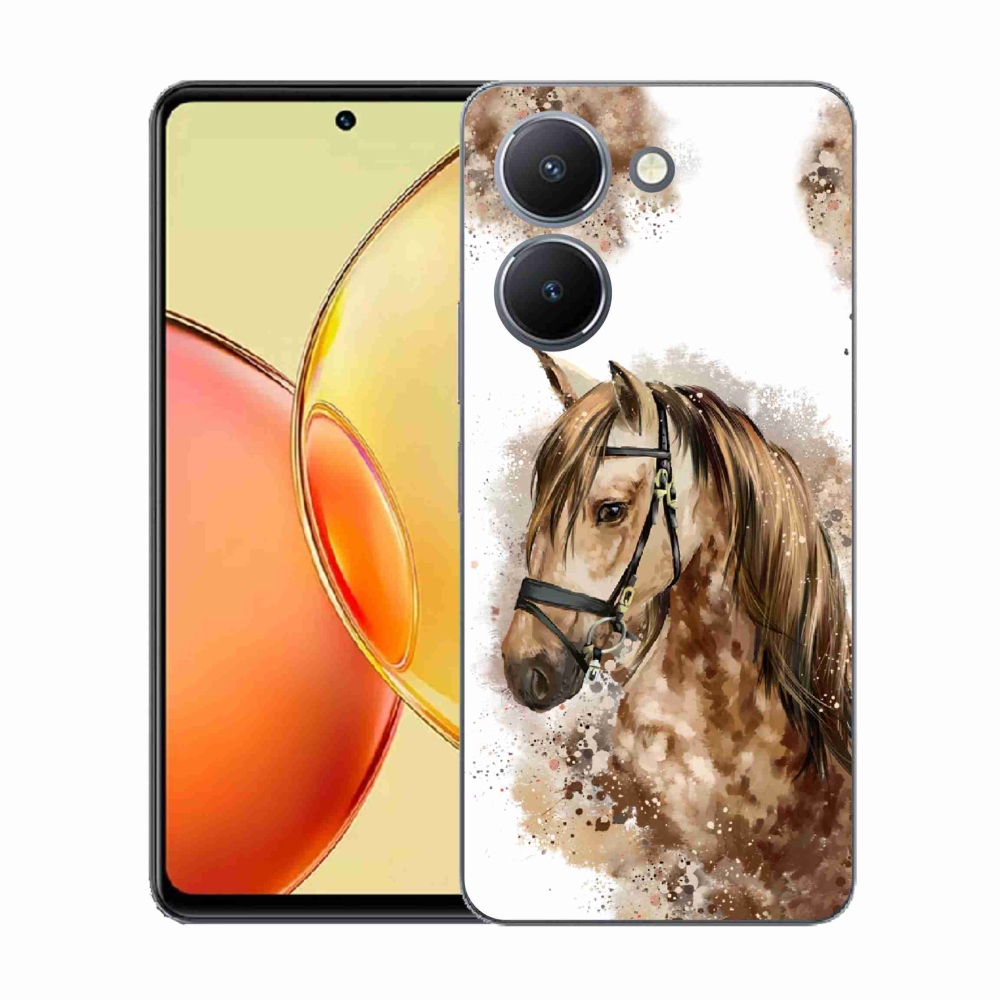 Zselés borító mmCase a Vivo Y36-hoz - barna rajzfilm ló