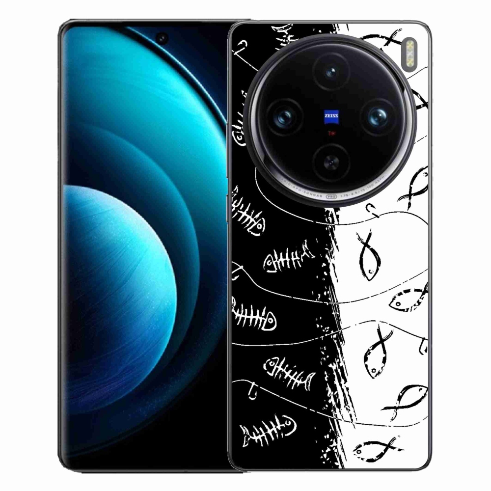 Zselés borítás mmCase a Vivo X100 Pro 5G-hez - csontvázak és halak