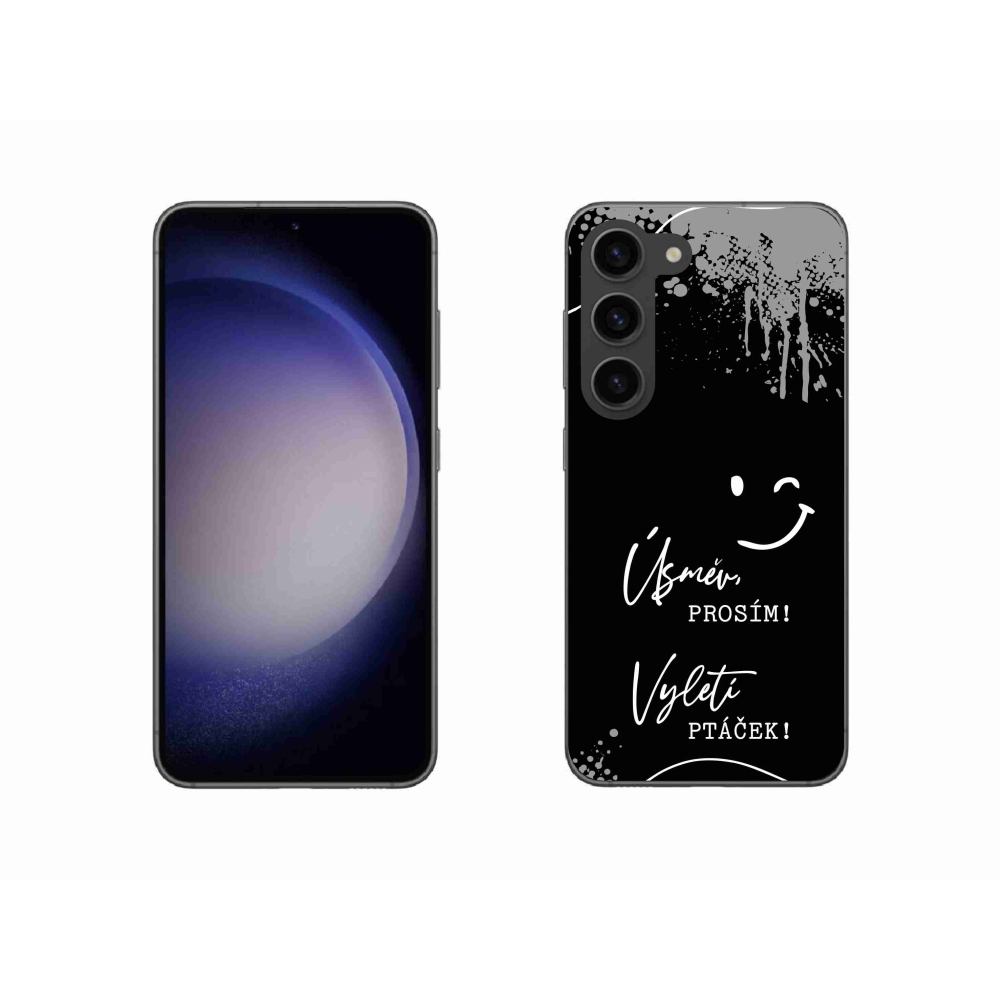 Gél borító mmCase Samsung Galaxy S23 5G - vicces szöveg 4 fekete háttérrel