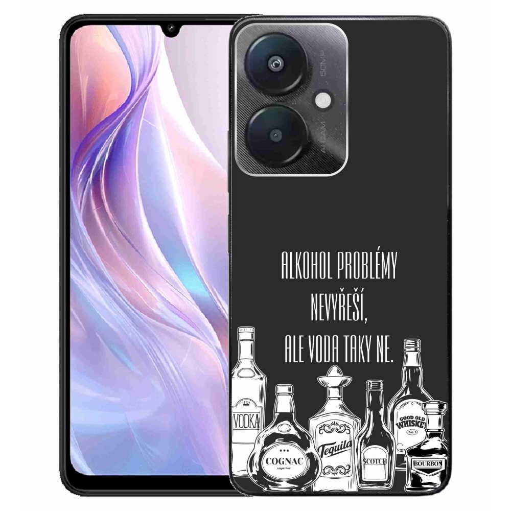 Gél borító mmCase a Xiaomi Redmi 13C 5G-hez - vicces szöveg fekete háttérrel