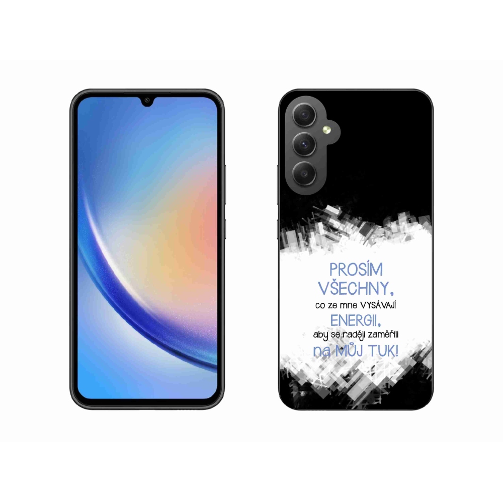 Gél borító mmCase Samsung Galaxy A34 5G - vicces szöveg 1 kék