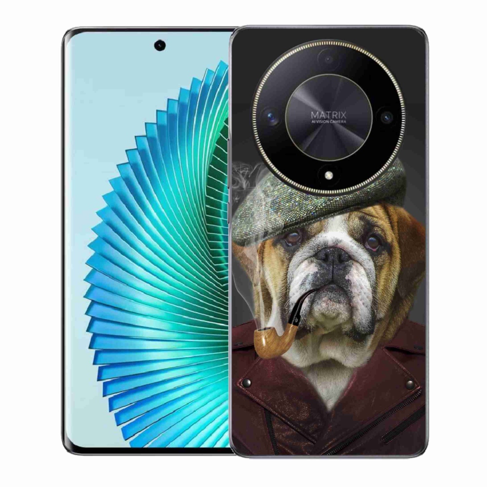 Zselés borítás mmCase a Honor Magic 6 Lite 5G számára - kutya csővel