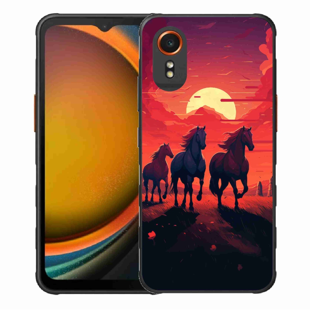 Gél borítás mmCase Samsung Galaxy Xcover 7 - lovak és naplemente