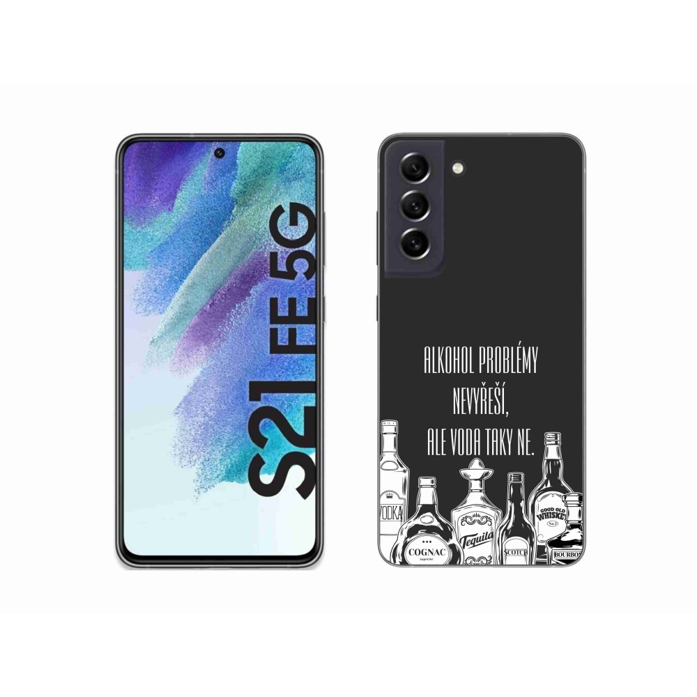 Gél borító mmCase Samsung Galaxy S21 FE 5G - vicces szöveg fekete háttérrel