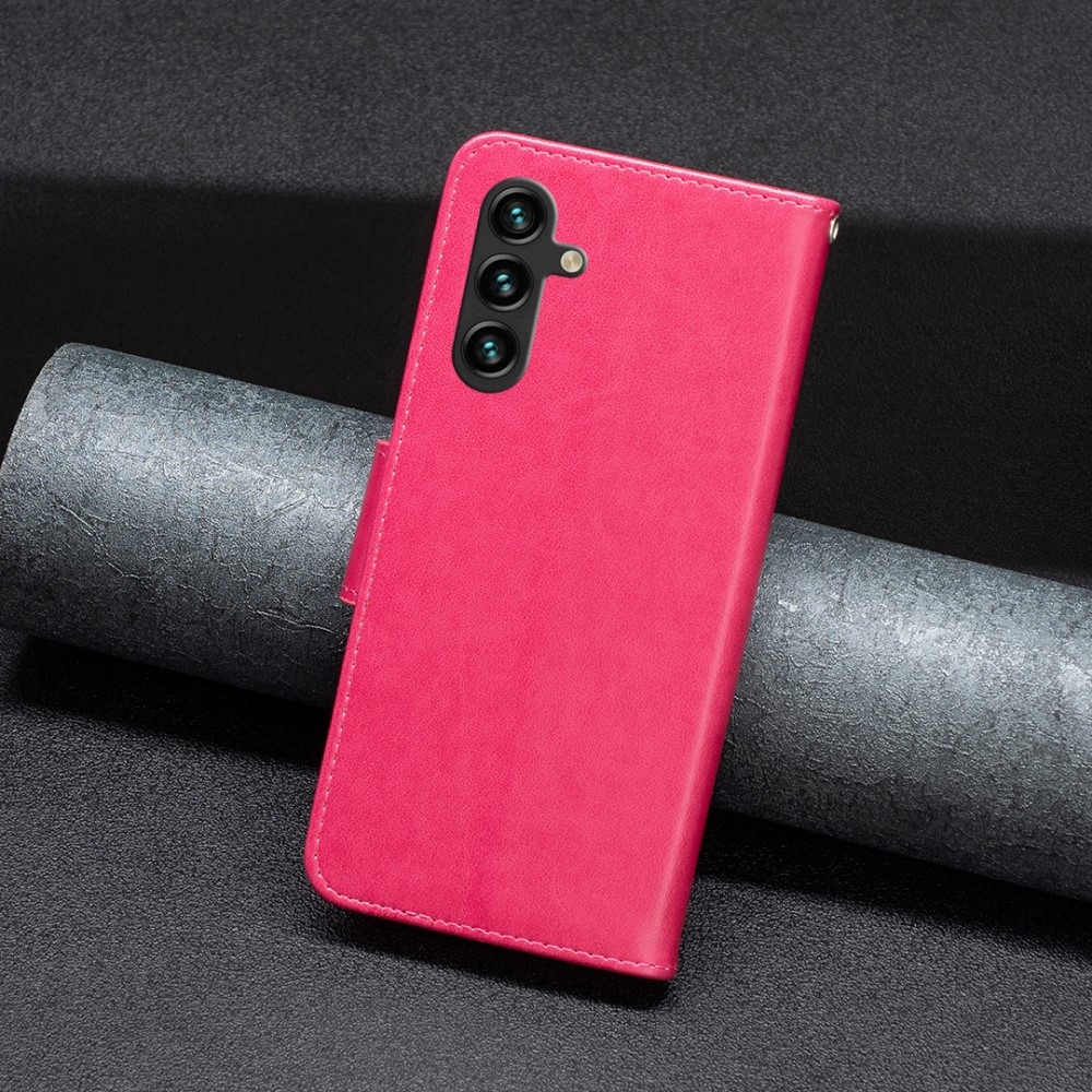 Pillangó könyv tok Samsung Galaxy A15 4G/5G - rózsaszínű