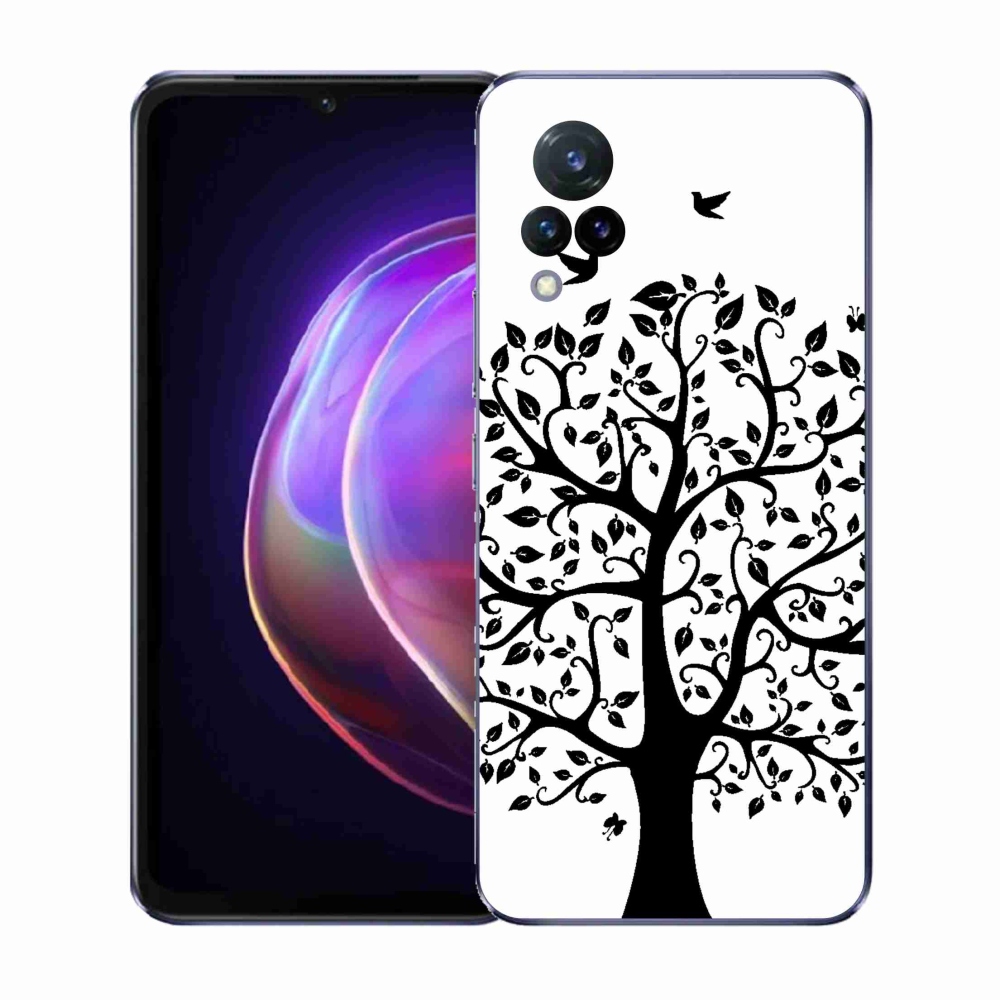 Gél borítás mmCase a Vivo V21 4G/5G - fekete és fehér fa