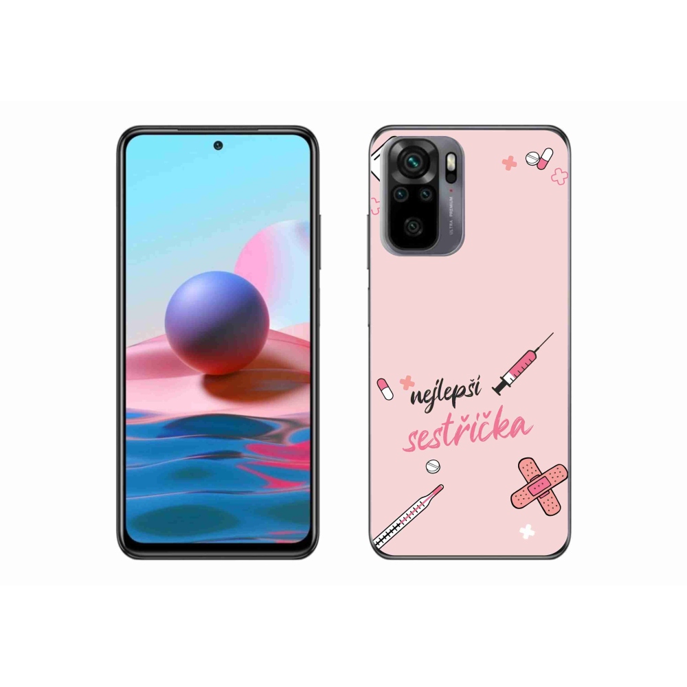 Gél borító mmCase a Xiaomi Redmi Note 10 4G - legjobb kishúg rózsaszín háttérrel